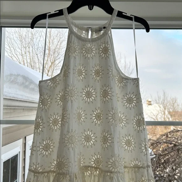 Madewell Aubriella Dress Embroidered Drop-Waist Maxi Dress Floral Eyelet XS NEW - Picture 13 of 14